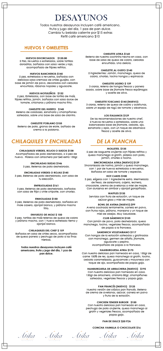 Desayunos ATIKA Restaurante
